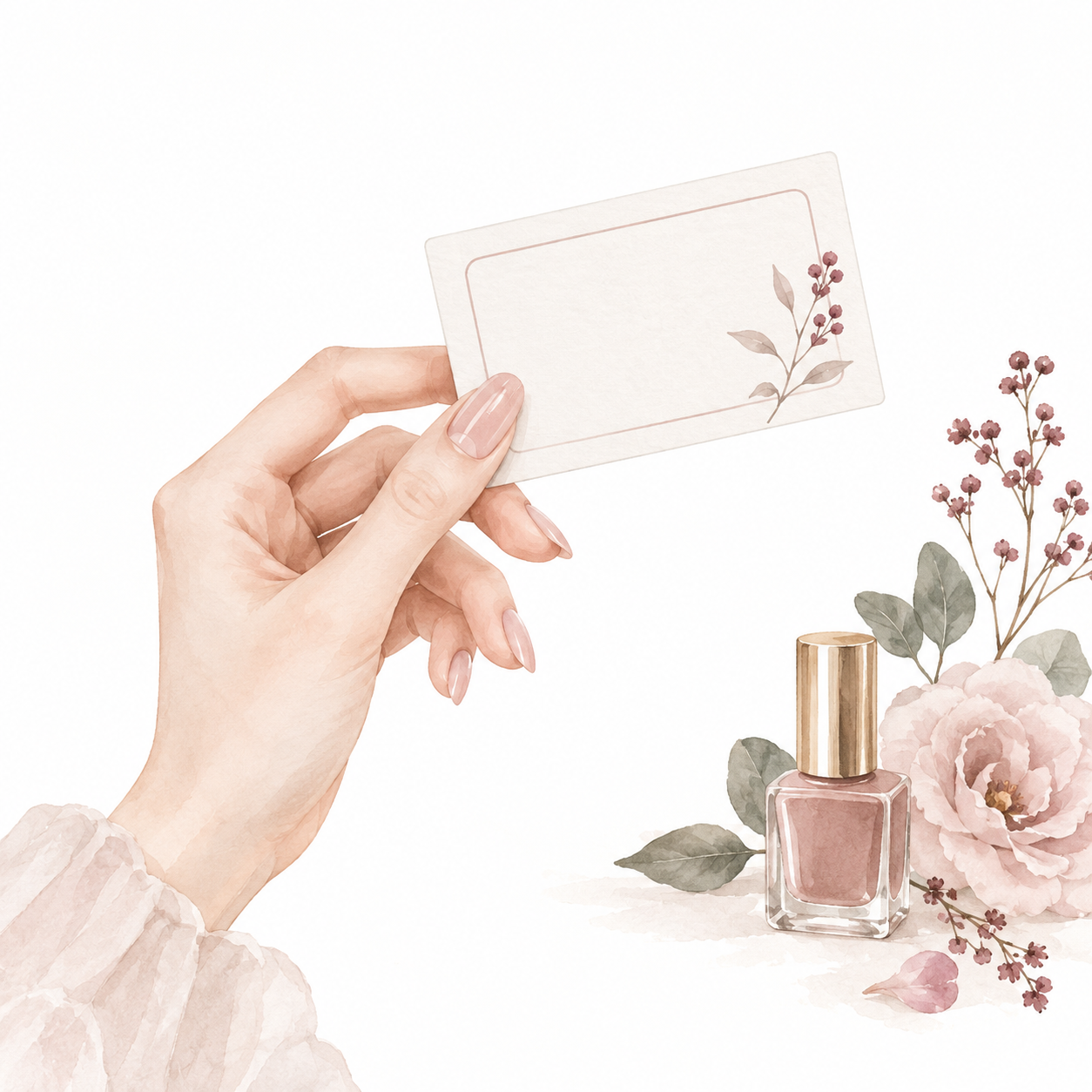 ネイルとカードのイラスト